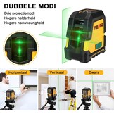 PREXISO Kruislijnlaser met Statief Groen 30m, Zelfnivellerende Lijnlaser met Dubbele Lasermodule, met Magnetische Houder & Statief, USB-Opladen, voor Bouw, Vloertegels, Woningrenovatie