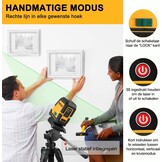 PREXISO Kruislijnlaser met Statief Groen 30m, Zelfnivellerende Lijnlaser met Dubbele Lasermodule, met Magnetische Houder & Statief, USB-Opladen, voor Bouw, Vloertegels, Woningrenovatie