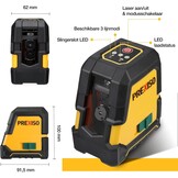 PREXISO Kruislijnlaser met Statief Groen 30m, Zelfnivellerende Lijnlaser met Dubbele Lasermodule, met Magnetische Houder & Statief, USB-Opladen, voor Bouw, Vloertegels, Woningrenovatie