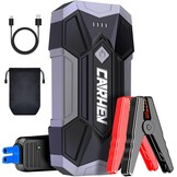 CARHEV 4500A Auto Starthulp Pack, Startbooster, Jump starter, Power bank en Startkabel voor 8,0L Benzinemotor of 8,0L Dieslmotor, met USB Quick Charge 3.0 Pack Type-C Draagbare Autoaccu starter.