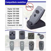 868MHz handzender voor Marantec Digital 302, 304, 382, 384, rollencode, 2 kanalen, afstandsbediening garagedeur voor Marantec handzender 313/321/323 garagedeuropener (3 stuks)