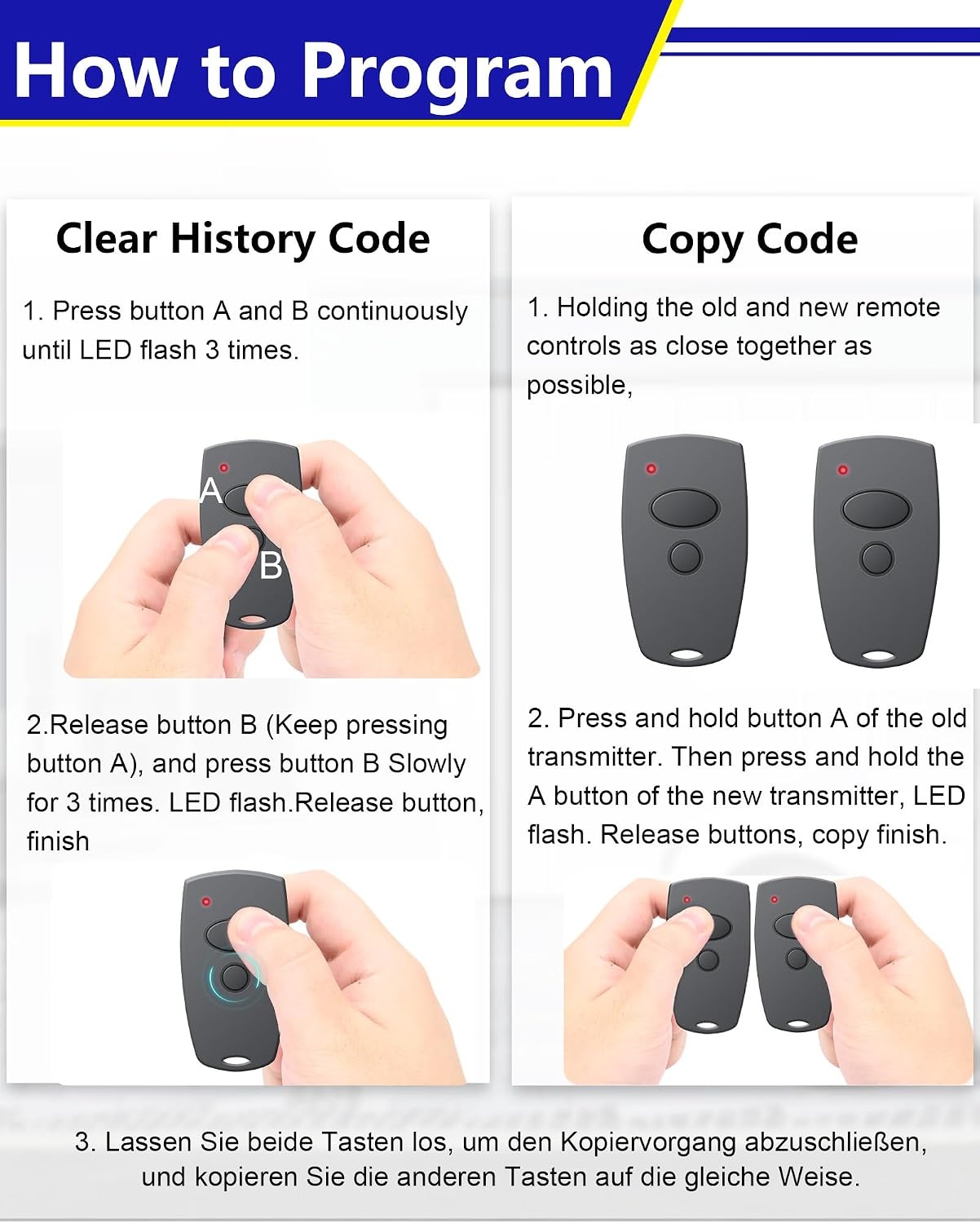 868MHz handzender voor Marantec Digital 302, 304, 382, 384, rollencode, 2 kanalen, afstandsbediening garagedeur voor Marantec handzender 313/321/323 garagedeuropener (3 stuks)