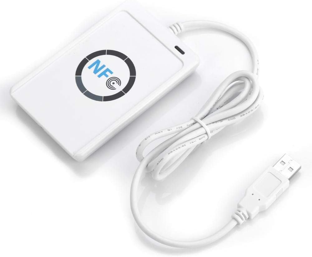 DEWIN ACR122U RFID,NFC RFID Reader NFC RFID-lezer Fast NFC schrijver ACR122U ISO 14443A/B met Vrije Software (Wit)