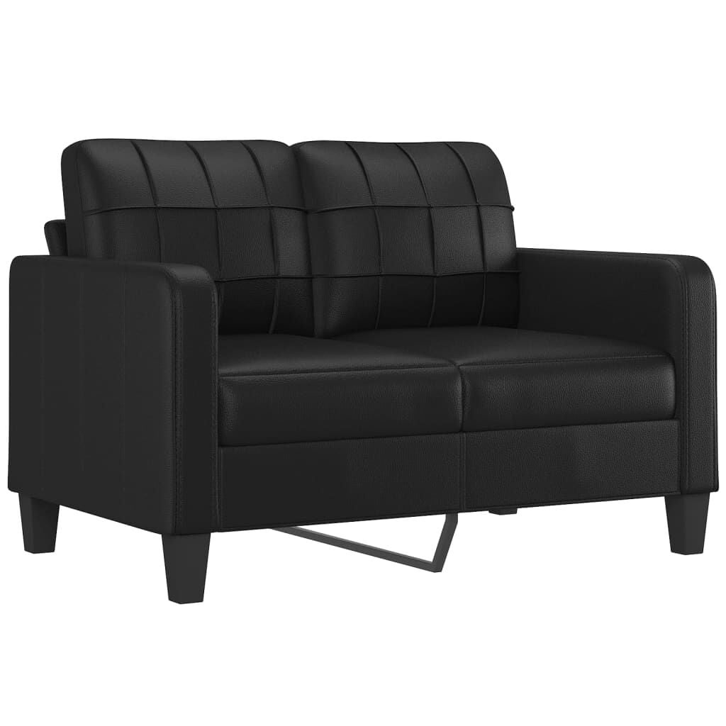 vidaXL Tweezitsbank 120 cm kunstleer zwart