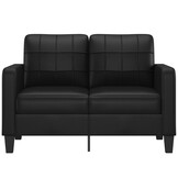 vidaXL Tweezitsbank 120 cm kunstleer zwart