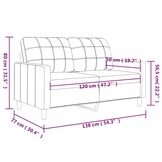 vidaXL Tweezitsbank 120 cm kunstleer zwart