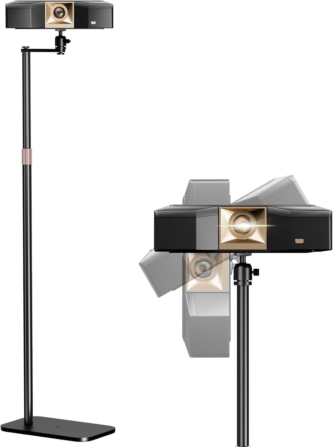 PUTORSEN Beamerstandaard, projectorstandaard met 360° draaibaar, draagkracht tot 5 kg, compatibel met beamers, camera's en webcams voor thuis, kantoor en buiten