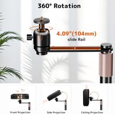 PUTORSEN Beamerstandaard, projectorstandaard met 360° draaibaar, draagkracht tot 5 kg, compatibel met beamers, camera's en webcams voor thuis, kantoor en buiten