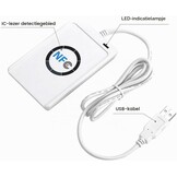 DEWIN ACR122U RFID,NFC RFID Reader NFC RFID-lezer Fast NFC schrijver ACR122U ISO 14443A/B met Vrije Software (Wit)
