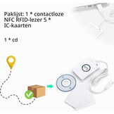 DEWIN ACR122U RFID,NFC RFID Reader NFC RFID-lezer Fast NFC schrijver ACR122U ISO 14443A/B met Vrije Software (Wit)