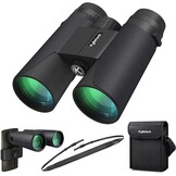 Kylietech Verrekijker 12x42 HD Compacte Verrekijker Waterdicht voor Vogels Kijken, Wandelen, Jagen, Sightseeing, FMC-Lensverrekijker incl. Draagtas, Draagriem en Smartphone-Adapter