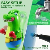 SYNCFUN Bokszak voor kinderen, opblaasbare dinosaurus Bopper 117 cm, vrijstaande bokszak, fitness bokszak stuiteren terug karate geschenken voor jongens en meisjes, zware bokszak voor het oefenen van