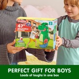 SYNCFUN Bokszak voor kinderen, opblaasbare dinosaurus Bopper 117 cm, vrijstaande bokszak, fitness bokszak stuiteren terug karate geschenken voor jongens en meisjes, zware bokszak voor het oefenen van