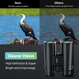 Kylietech Verrekijker 12x42 HD Compacte Verrekijker Waterdicht voor Vogels Kijken, Wandelen, Jagen, Sightseeing, FMC-Lensverrekijker incl. Draagtas, Draagriem en Smartphone-Adapter