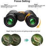 Kylietech Verrekijker 12x42 HD Compacte Verrekijker Waterdicht voor Vogels Kijken, Wandelen, Jagen, Sightseeing, FMC-Lensverrekijker incl. Draagtas, Draagriem en Smartphone-Adapter