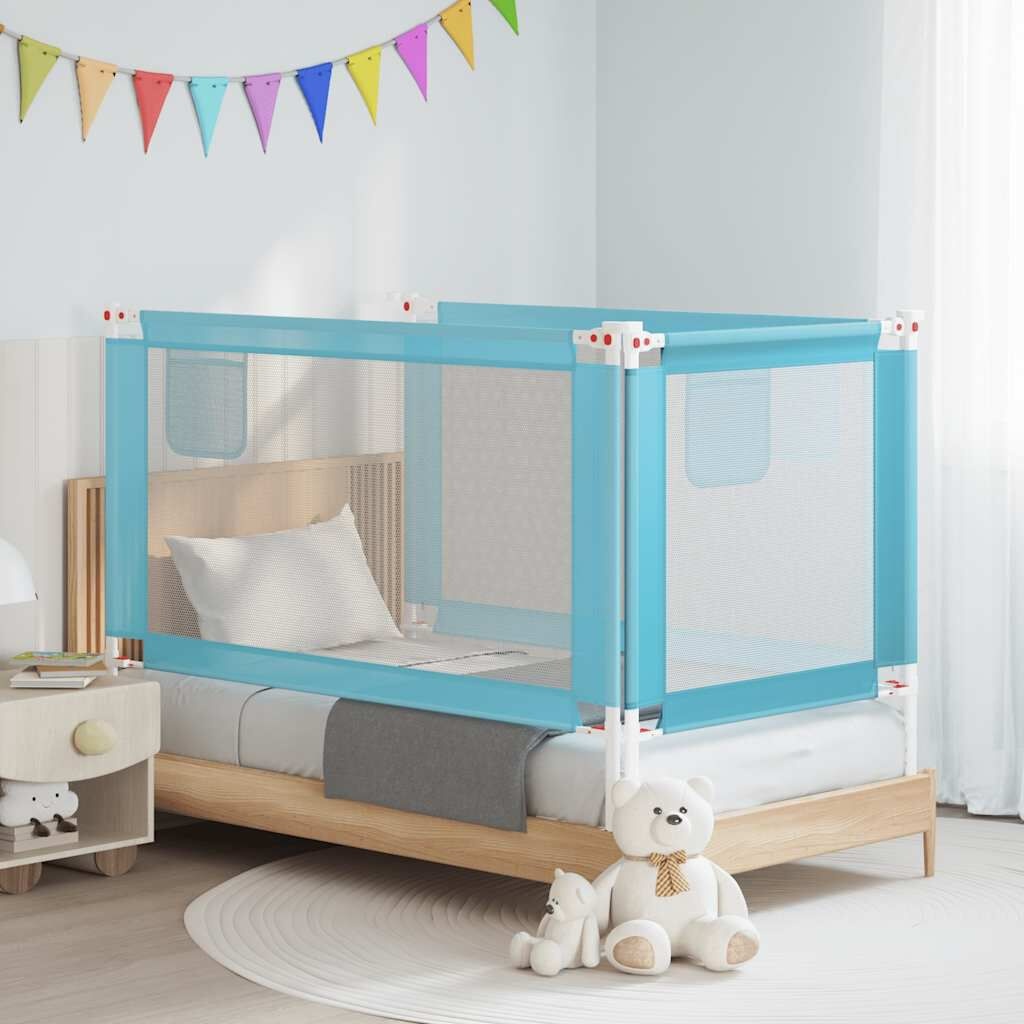 vidaXL Bedhekje peuter 150x25 cm stof blauw