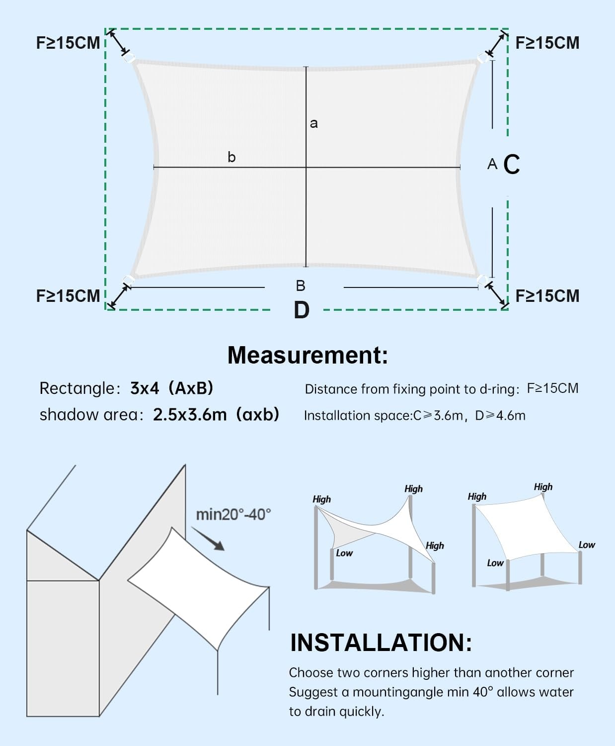 LOVE STORY Schaduwdoek Rechthoekig 3x4m Waterdicht UV95% voor Tuin