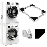 NIUXX Universele set voor wasmachine en droger met rateltouw, universeel tussenframe voor wasmachine en droger, verstelbare maat (46-66 cm) - Maat Kit de apilamiento de tamaño ajustable