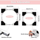 NIUXX Universele set voor wasmachine en droger met rateltouw, universeel tussenframe voor wasmachine en droger, verstelbare maat (46-66 cm) - Maat Kit de apilamiento de tamaño ajustable