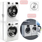 NIUXX Universele set voor wasmachine en droger met rateltouw, universeel tussenframe voor wasmachine en droger, verstelbare maat (46-66 cm) - Maat Kit de apilamiento de tamaño ajustable