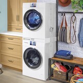 NIUXX Universele set voor wasmachine en droger met rateltouw, universeel tussenframe voor wasmachine en droger, verstelbare maat (46-66 cm) - Maat Kit de apilamiento de tamaño ajustable