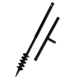 Grondboor met handvat en schroefkop (dubbele schroef) 80 mm (zwart)