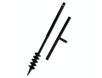 Grondboor met handvat en schroefkop (dubbele schroef) 80 mm (zwart)