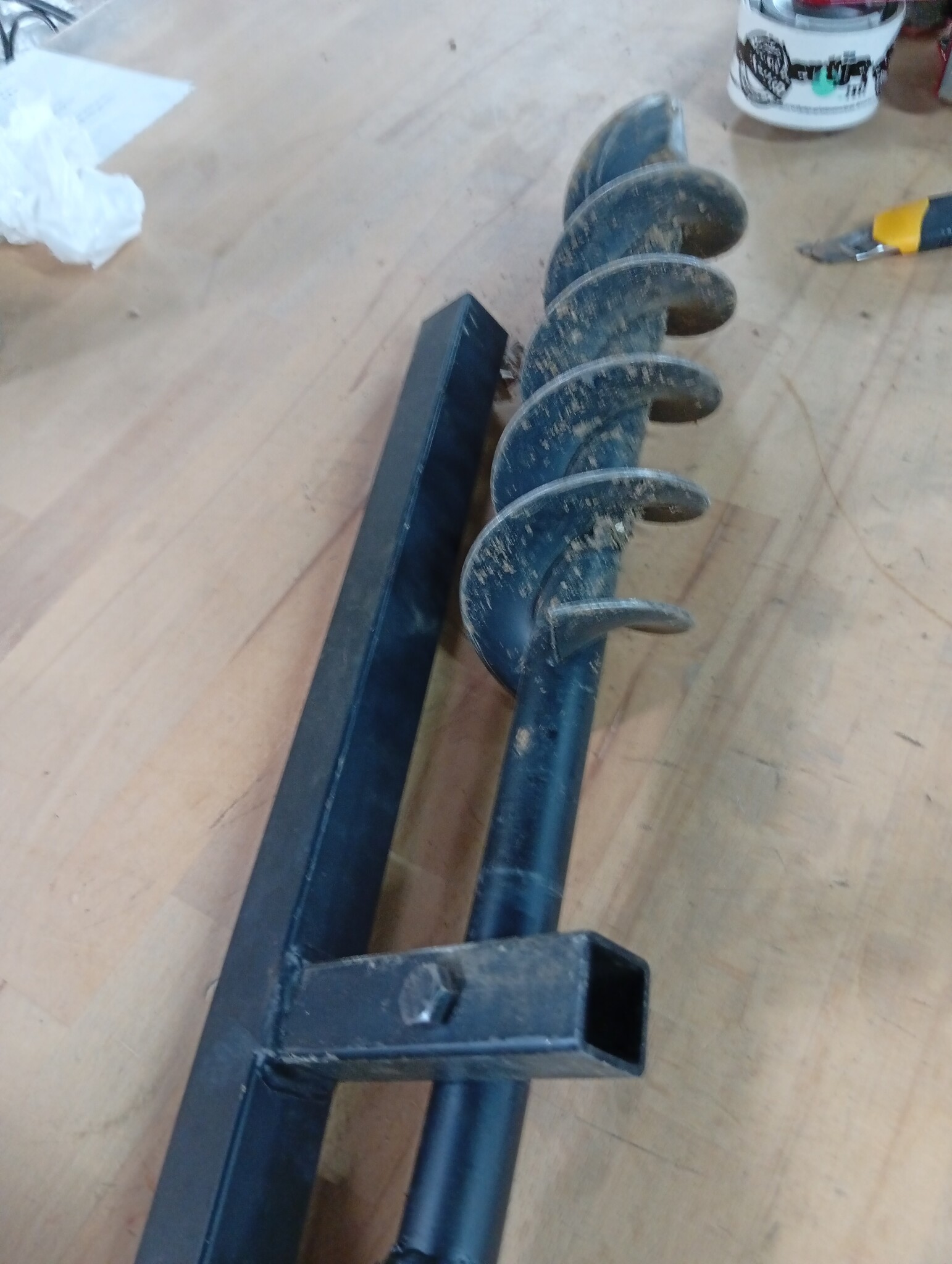 Grondboor met handvat en schroefkop (dubbele schroef) 80 mm (zwart)