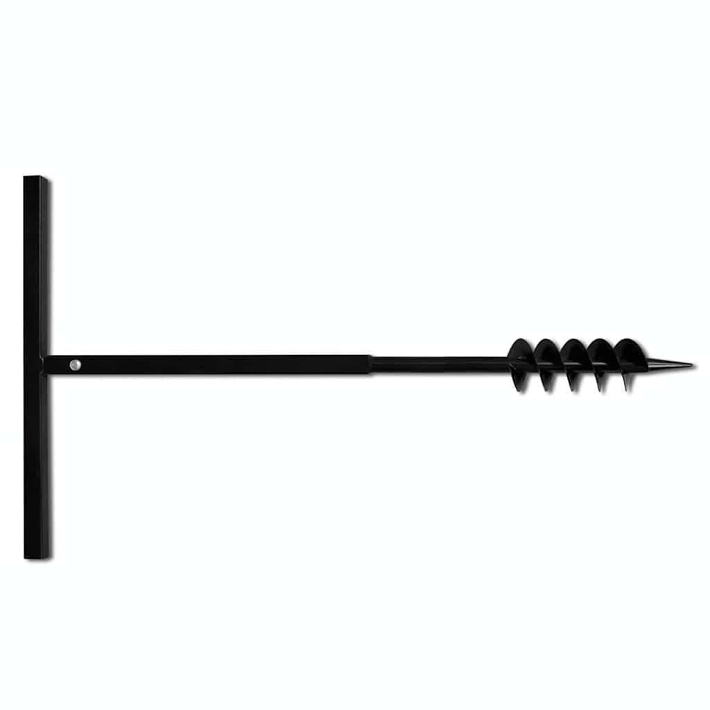 Grondboor met handvat en schroefkop (dubbele schroef) 80 mm (zwart)