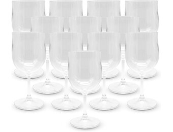DOJA Barcelona | Transparant polycarbonaat wijnglas | 300 ml | 12 stuks | wijnglazen | 170,3 x 78 x 3 mm | polycarbonaat kunststof bekers | herbruikbare harde plastic bekers | voor wijn, cider ...