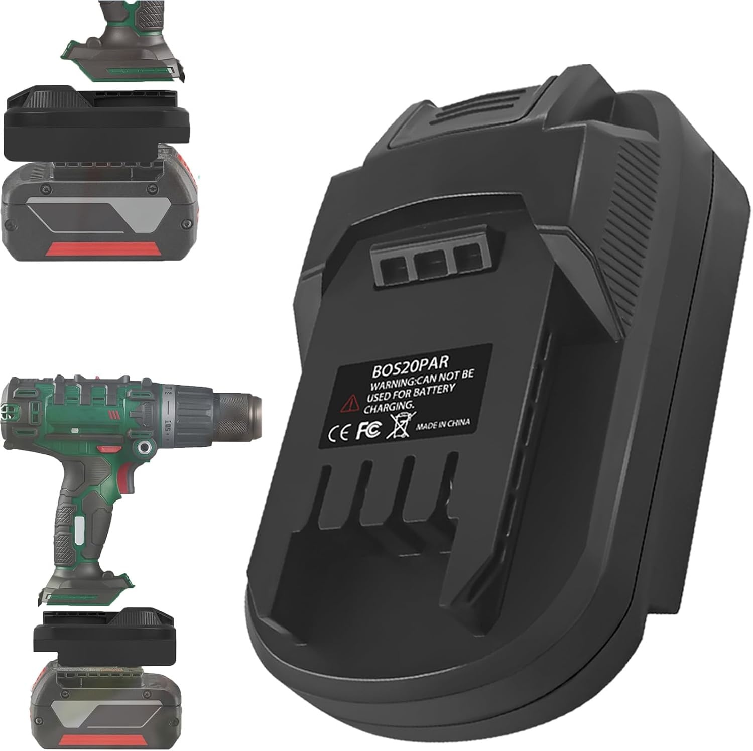 Accu Adapter voor Parkside 20V naar Bosch GBA 18V Gereedschap - Zwart