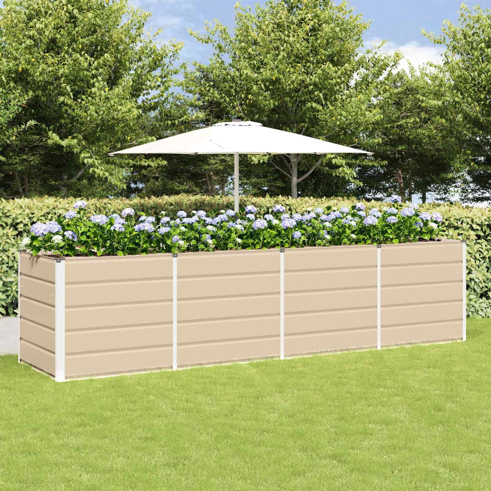 vidaXL Plantenbak Ivoor 320 x 80 x 75 cm Staal