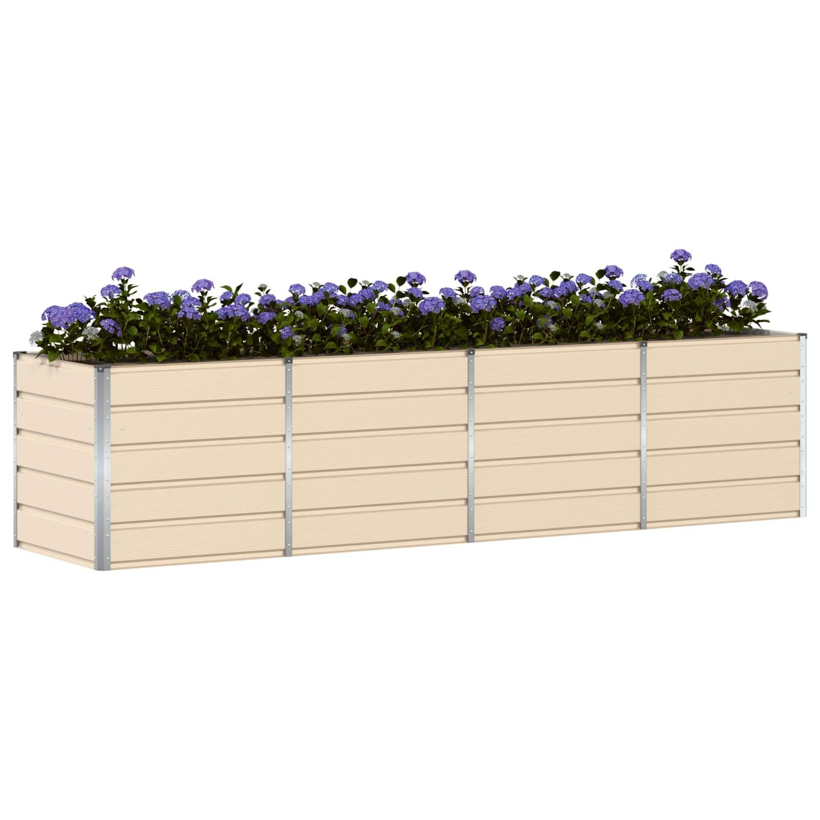 vidaXL Plantenbak Ivoor 320 x 80 x 75 cm Staal