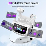 Thunelec Touchscreen Bluetooth hoofdtelefoon, in-ear hoofdtelefoon, draadloze Bluetooth 5.4 met ANC + ENC ruisonderdrukkende microfoon, 48 uur diepe bas, wit