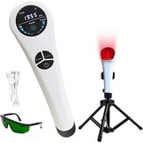 Cold Red Light Apparaat Handheld 650 & 808 nm 5-30 minuten behandelapparaat, inclusief houder en glas
