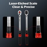 Hairich Momentsleutelset 3-delig | 1/4 inch + 3/8 inch + 1/2 inch | 3-25 Nm, 5-60 Nm, 20-230 Nm | ± 3% nauwkeurigheid | 72-tanden ratelkop | professionele torque wrench voor fiets, auto en motorfiets