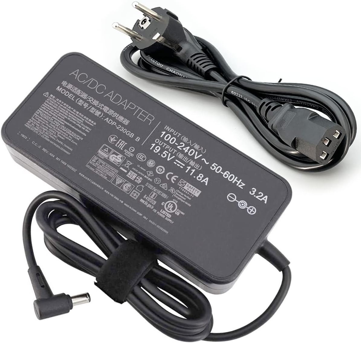 19.5V 11.8A 230W AC Lader Compatibel voor Asus ROG Zephyrus S GX701GX GX701GW GX701GV ROG Strix Scar II GL704GM-DH74 GL703GM-DS74 ADP-230GB B A17-180P1A Gaming Laptop