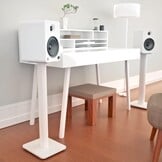 Kanto SP26PLW 26-inch boekenplankluidsprekerstandaard - laag profiel - set van 2 stuks (wit)