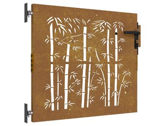 vidaXL Poort 85x100 cm bamboe-ontwerp cortenstaal