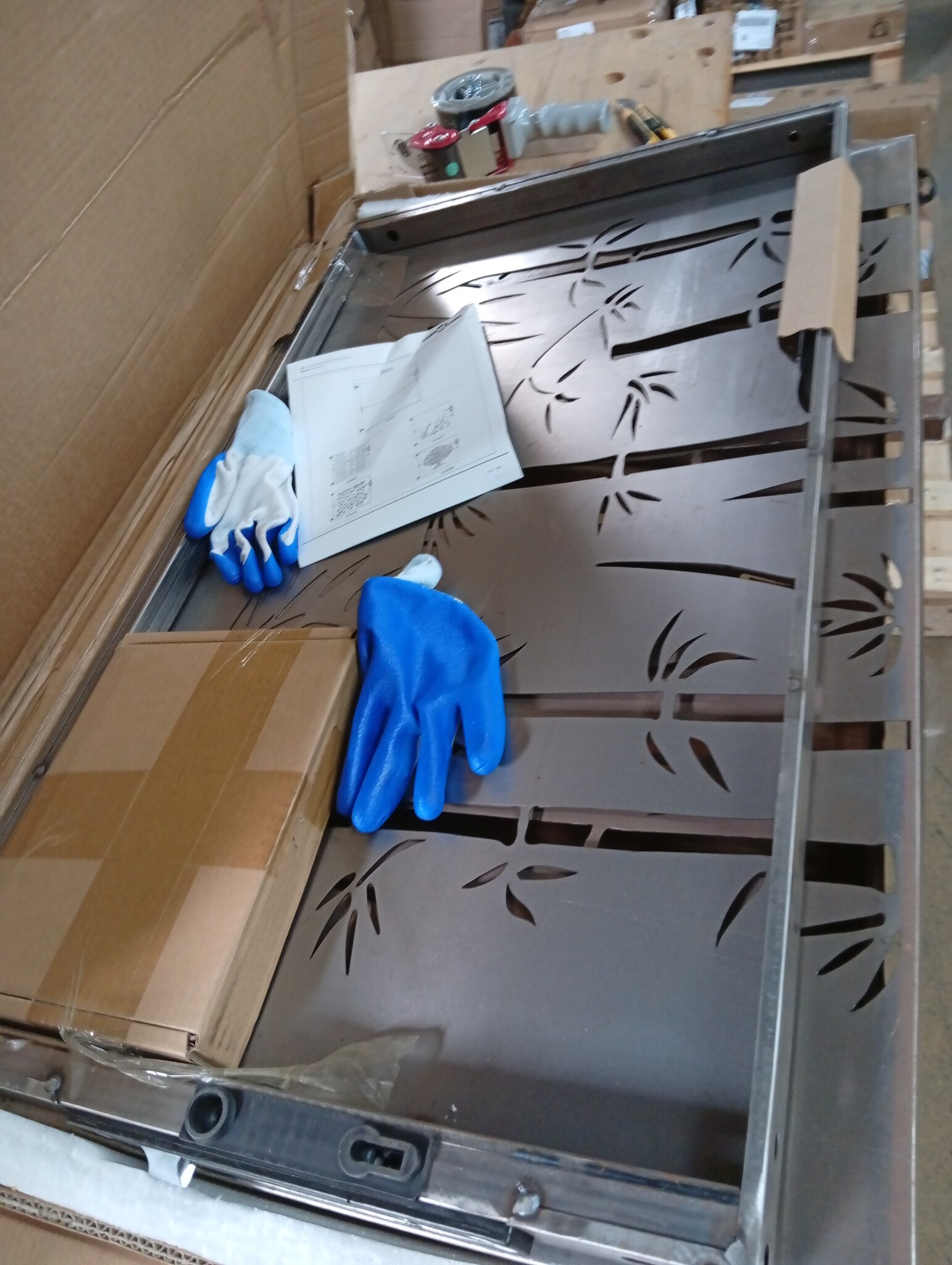 vidaXL Poort 85x100 cm bamboe-ontwerp cortenstaal