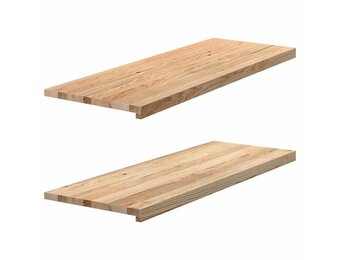 vidaXL Vensterbanken 2 st onbehandeld 110x40x2 cm massief eikenhout