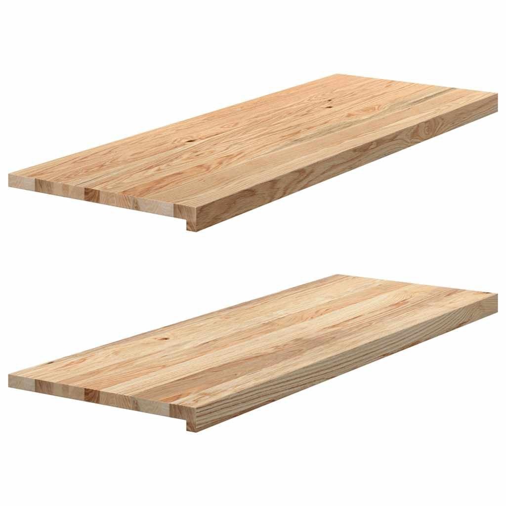 vidaXL Vensterbanken 2 st onbehandeld 110x40x2 cm massief eikenhout