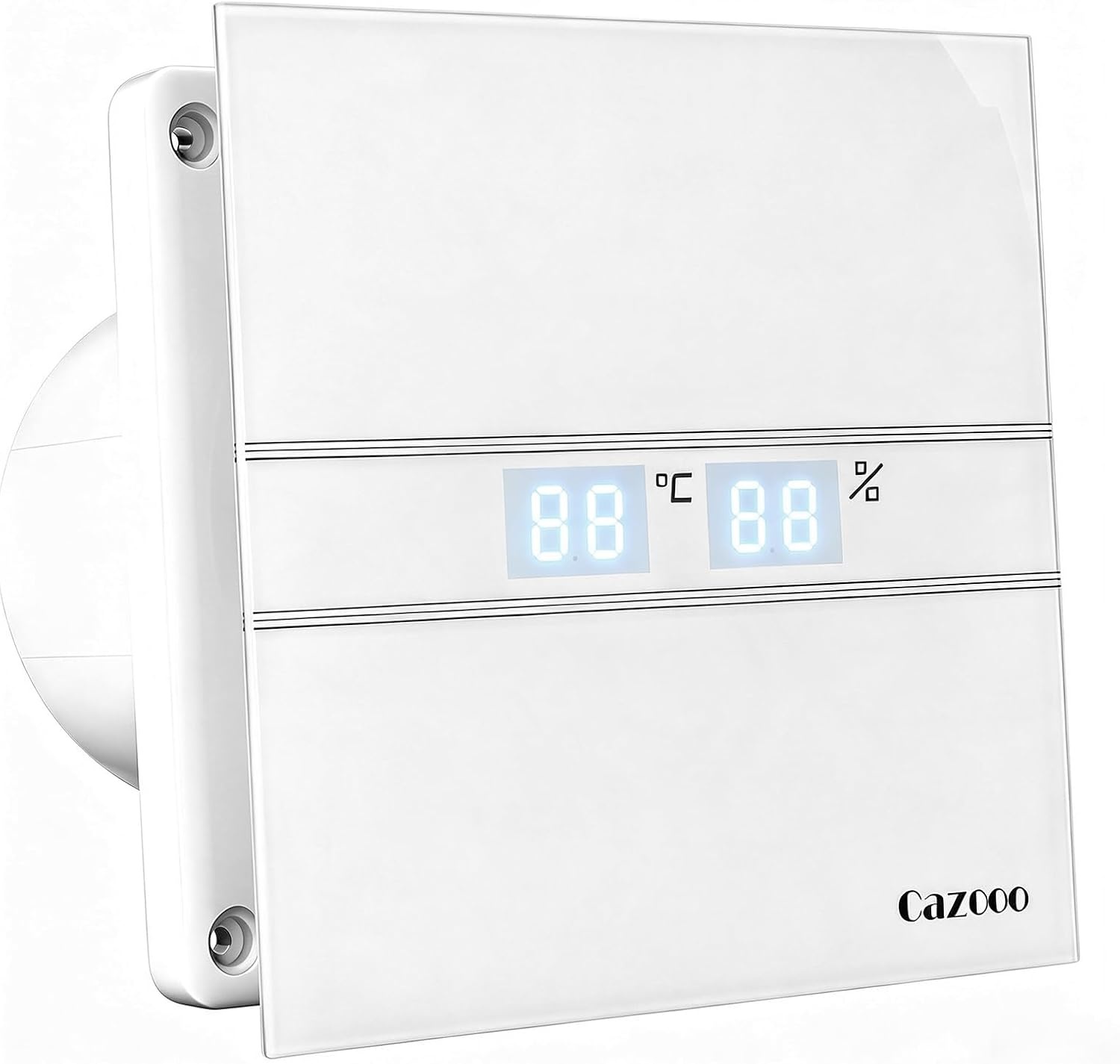 Badkamerventilator met vochtsensor 100 mm, automatische badkamerventilator met nalooptimer, stil 31 dB, 115 m³/h, voor montage aan de muur en raam, wit