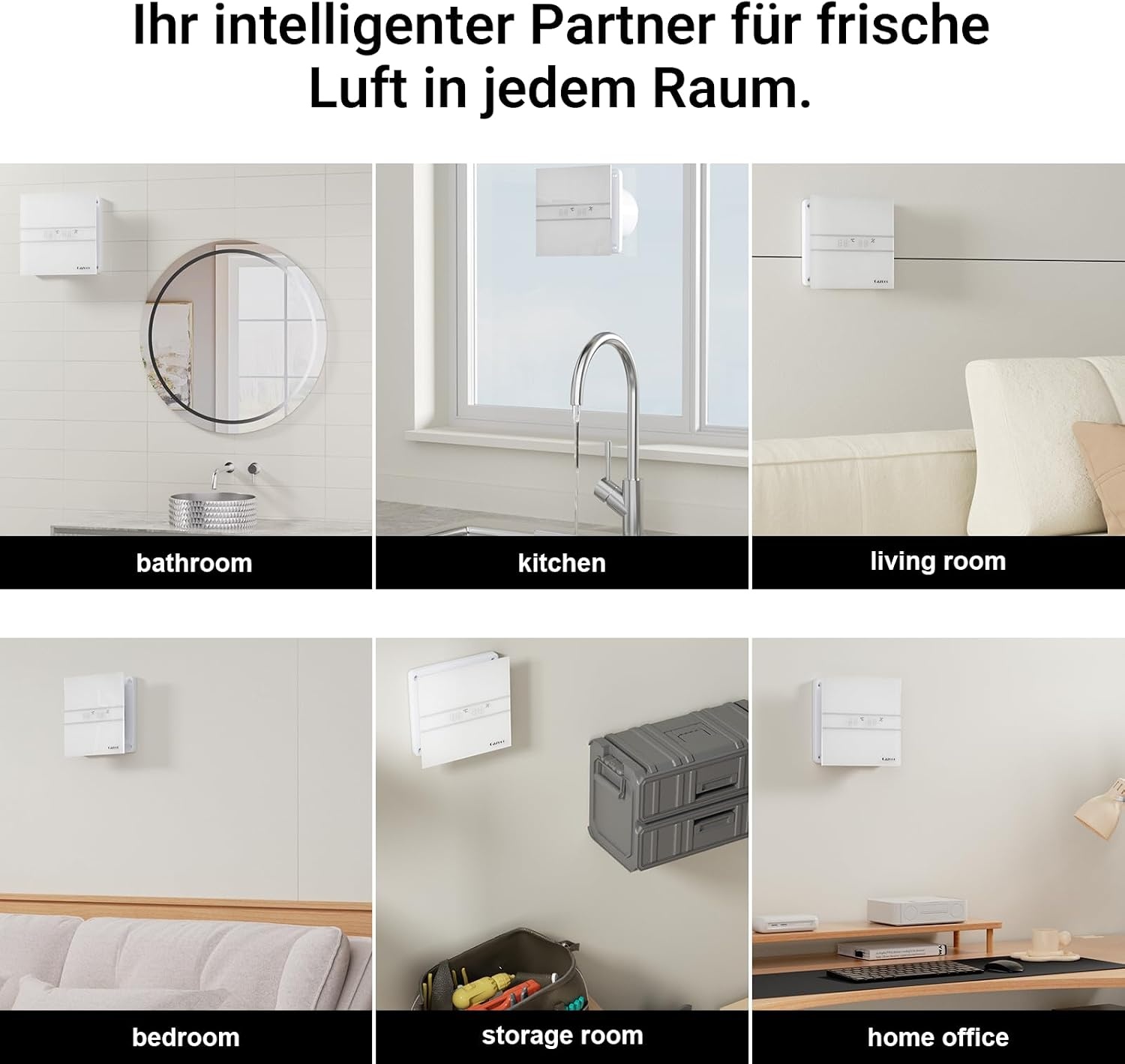Badkamerventilator met vochtsensor 100 mm, automatische badkamerventilator met nalooptimer, stil 31 dB, 115 m³/h, voor montage aan de muur en raam, wit