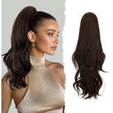 Sofeiyan Lange Golvende Paardenstaart met Clip, Dual-Use Ontwerp Paardenstaartverlenging, 41 cm Synthetische Claw Clip in Haarverlenging Vlecht voor Vrouwen, Donkerbruin