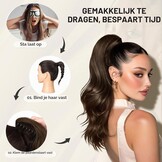 Sofeiyan Lange Golvende Paardenstaart met Clip, Dual-Use Ontwerp Paardenstaartverlenging, 41 cm Synthetische Claw Clip in Haarverlenging Vlecht voor Vrouwen, Donkerbruin