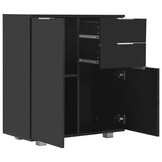 vidaXL Dressoir 71x35x80 cm spaanplaat hoogglans zwart