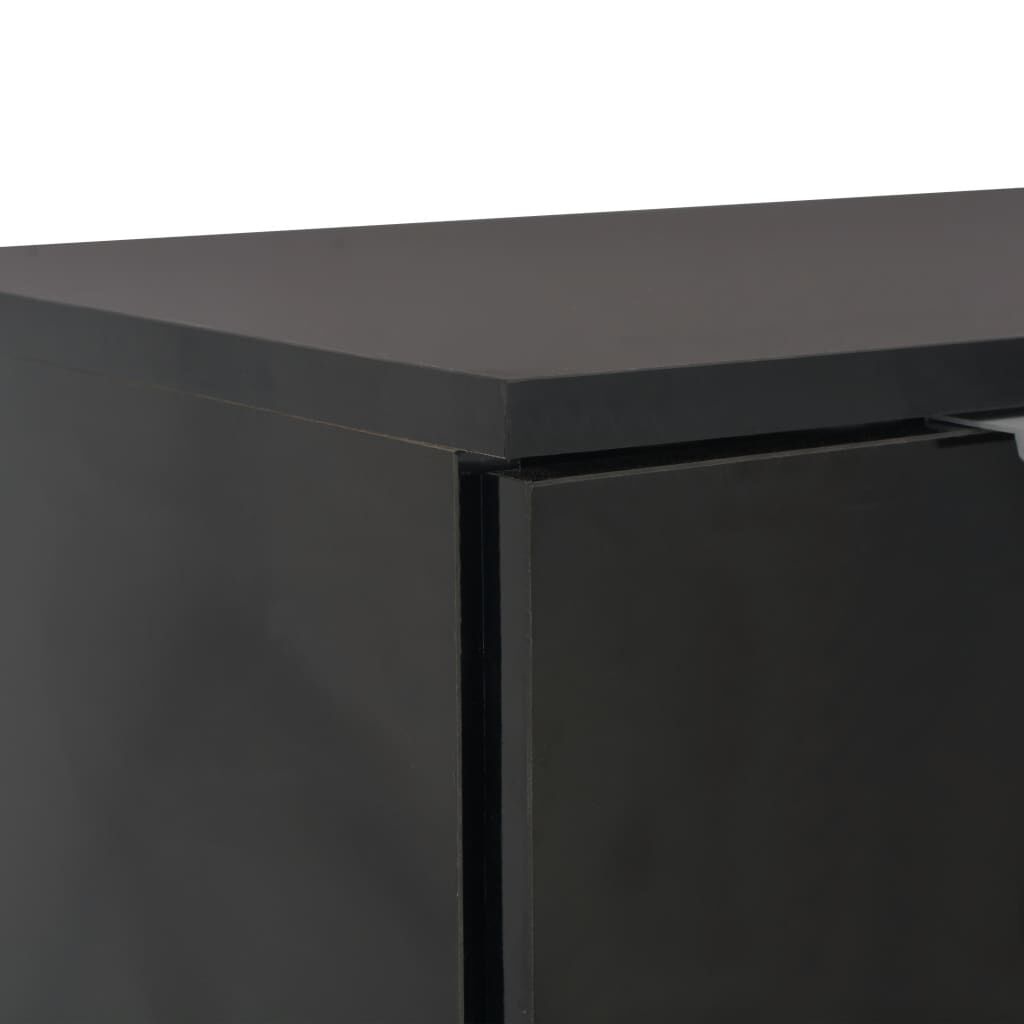 vidaXL Dressoir 71x35x80 cm spaanplaat hoogglans zwart