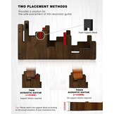 STRICH Houten gitaarstandaard voor meerdere gitaren, 3-houders, voordisplay, ruimtebesparend vloergitaarrek voor thuis, studio, podium, walnootkleur, L-3AW (voor 3 akoestisch)
