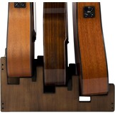 STRICH Houten gitaarstandaard voor meerdere gitaren, 3-houders, voordisplay, ruimtebesparend vloergitaarrek voor thuis, studio, podium, walnootkleur, L-3AW (voor 3 akoestisch)